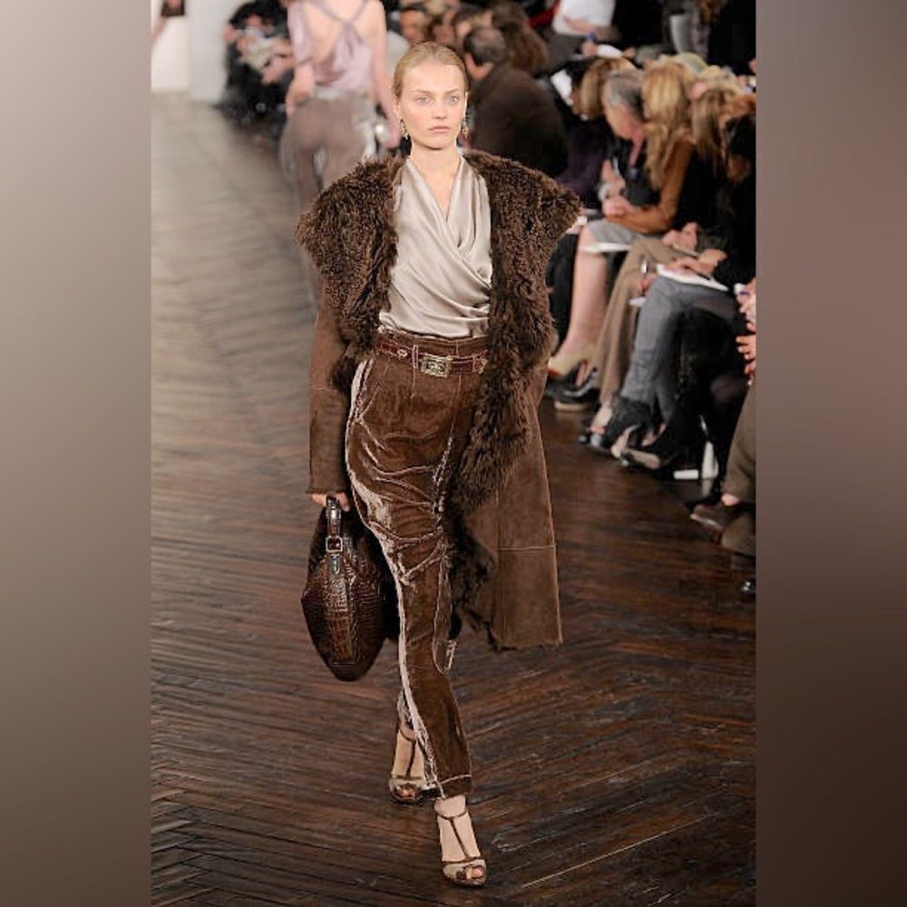 *Ralph Lauren Collection Fall 2009 Mocha Crushed Velvet Jodhpur - Picture 5 of 16
